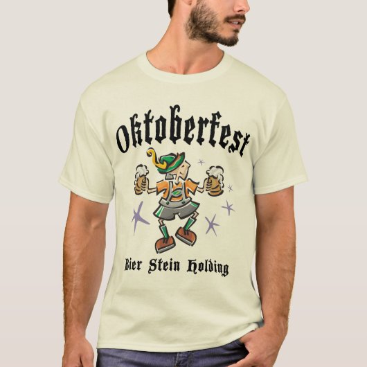 オクトーバーフェストを保持しているBierステイン Tシャツ (正面)