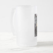 オクトーバーフェストイエローメープルリーフ フロストグラスビールジョッキ (正面左)