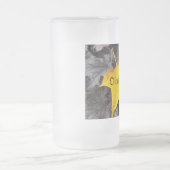 オクトーバーフェストイエローメープルリーフ フロストグラスビールジョッキ (中央)