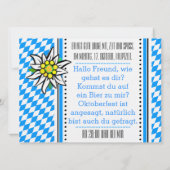 オクトーバーフェストエインラドン 招待状 (裏面)