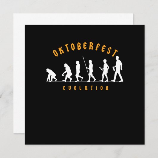 オクトーバーフェストエボリューションビールフェスティバルプレッツェル荷車を引く 招待状 (正面/裏面)