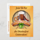 オクトーバーフェストオクトバーフェストパーティの招待状 ポストカード (正面/裏面)