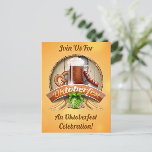 オクトーバーフェストオクトバーフェストパーティの招待状 ポストカード (スタンド正面)