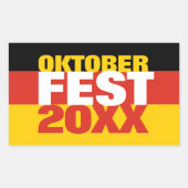 オクトーバーフェストオクトーバーフェストドイツ国旗のシール 長方形シール (正面)