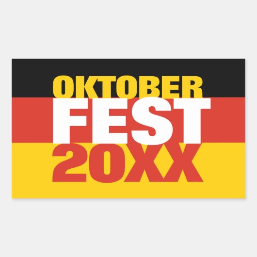 オクトーバーフェストオクトーバーフェストドイツ国旗のシール 長方形シール (正面)