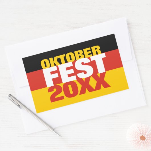 オクトーバーフェストオクトーバーフェストドイツ国旗のシール 長方形シール (封筒)