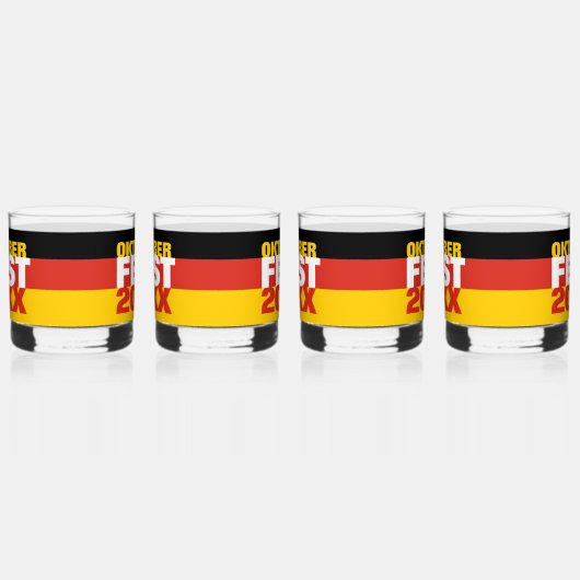 オクトーバーフェストオクトーバーフェストドイツ国旗 ウイスキーグラス (左)