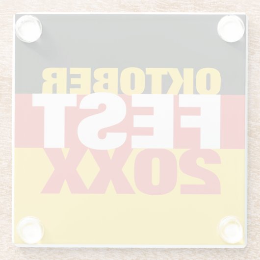 オクトーバーフェストオクトーバーフェストドイツ国旗 ガラスコースター (裏面)