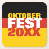 オクトーバーフェストオクトーバーフェストドイツ国旗 スクエアペーパーコースター (正面)