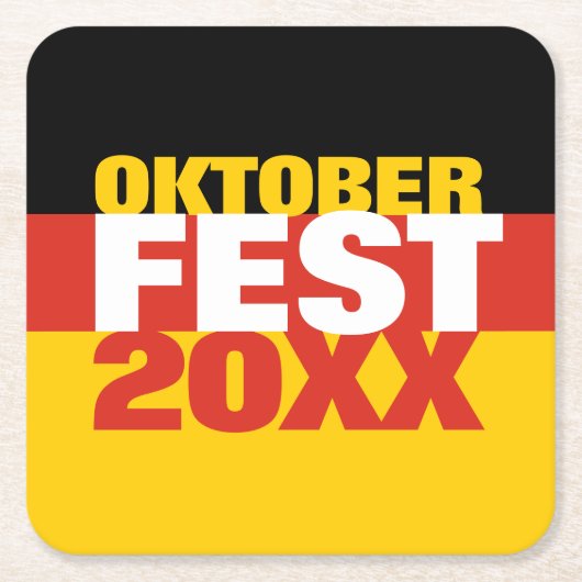 オクトーバーフェストオクトーバーフェストドイツ国旗 スクエアペーパーコースター (正面)