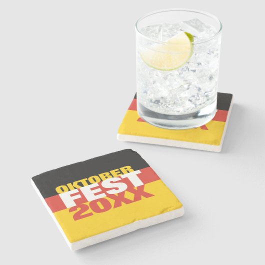 オクトーバーフェストオクトーバーフェストドイツ国旗 ストーンコースター (横)
