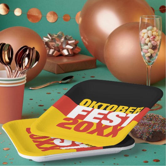 オクトーバーフェストオクトーバーフェストドイツ国旗 ペーパープレート (複数)