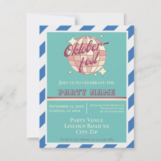 オクトーバーフェストオクトーバーフェストパーティの招待状カード 招待状 (正面)