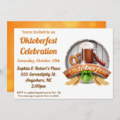 オクトーバーフェストオクトーバーフェストパーティー 招待状 (正面/裏面)