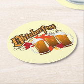オクトーバーフェストオータムビール ラウンドペーパーコースター (アングル)