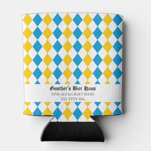 オクトーバーフェストカスタム中世文字ブルーホワイトイエロー 缶クーラー (裏面)
