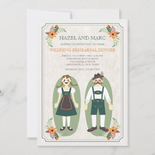 オクトーバーフェストカップルリハーサルディナーパート招待 招待状 (正面)