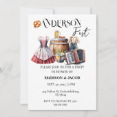 オクトーバーフェストカップルCoedウェディングシャワー招待状 招待状 (正面)