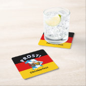 オクトーバーフェストカートゥーンビーズドイツバイエルン スクエアペーパーコースター (インサイチュ)