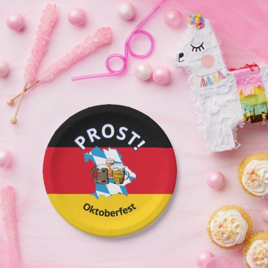オクトーバーフェストカートゥーンビーズドイツバイエルン ペーパープレート (パーティー)