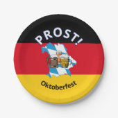 オクトーバーフェストカートゥーンビーズドイツバイエルン ペーパープレート (正面)