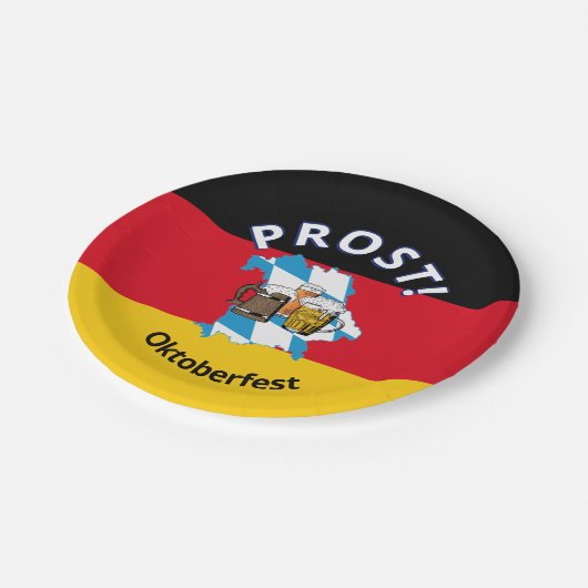 オクトーバーフェストカートゥーンビーズドイツバイエルン ペーパープレート (アングル)