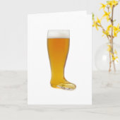 オクトーバーフェストガラスビールブーツ カード (黄色い花)