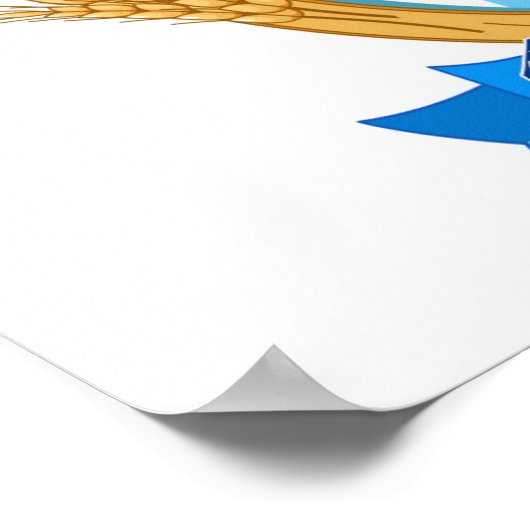 オクトーバーフェストガラス付きビールラベルデザイン ポスター (角)