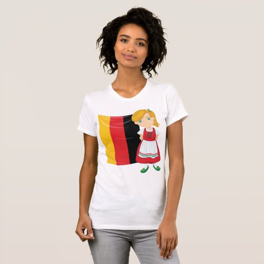 オクトーバーフェストガールウォメンズTシャツ Tシャツ (正面フル)