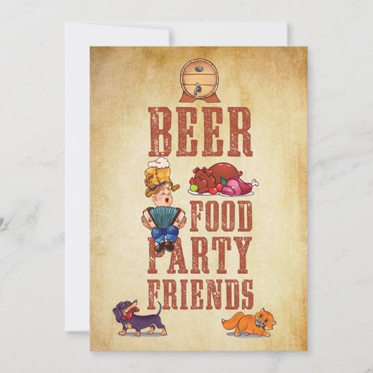 オクトーバーフェストグランジドイツパーティの招待状 招待状 (正面)