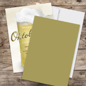 オクトーバーフェストシンプル水彩金ゴールド発泡ビールフォーム 招待状