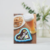 オクトーバーフェストジンジャーパンハートとプレッツェルビール ポストカード (スタンド正面)