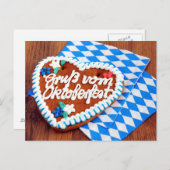 オクトーバーフェストジンジャーパンハートのバイエルナプキン ポストカード (正面/裏面)