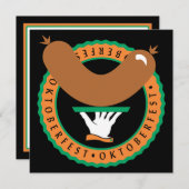 オクトーバーフェストソーセージ招待状 招待状 (正面/裏面)