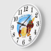オクトーバーフェストダックシュント丸(大)壁時計 ラージ壁時計 (傾斜)