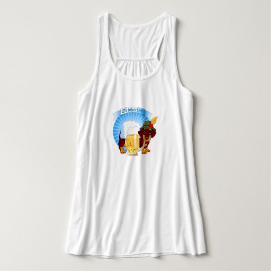 オクトーバーフェストダックスシャンドフローレーサーバックタンクトップ タンクトップ (デザイン正面)