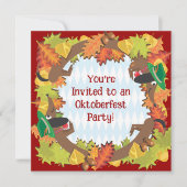 オクトーバーフェストダックスフントパーティの招待状 招待状 (正面)