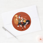オクトーバーフェストダンサーのスタンプ ラウンドシール (封筒)
