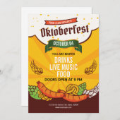 オクトーバーフェストチラシテンプレート 招待状 (正面/裏面)