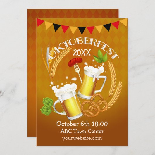 オクトーバーフェストトーストビール 招待状 (正面/裏面)