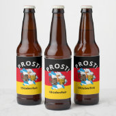 オクトーバーフェストドイツのバイエルン国旗の風刺画 ビールラベル (ボトル)