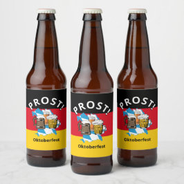 オクトーバーフェストドイツのバイエルン国旗の風刺画 ビールラベル