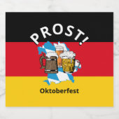 オクトーバーフェストドイツのバイエルン国旗の風刺画 ビールラベル (シングルラベル)