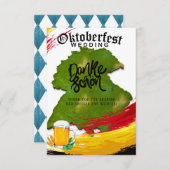 オクトーバーフェストドイツの地図ダンケサンキューカード サンキューカード (正面/裏面)