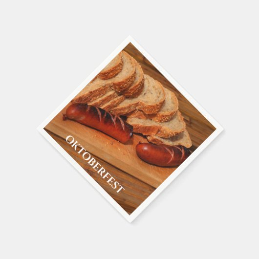 オクトーバーフェストドイツバイエルンソーセージ スタンダードカクテルナプキン (角)