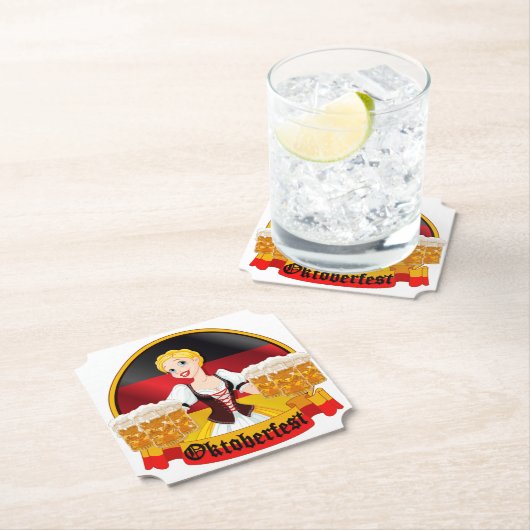 オクトーバーフェストドイツバーメイド ペーパーコースター (インサイチュ)
