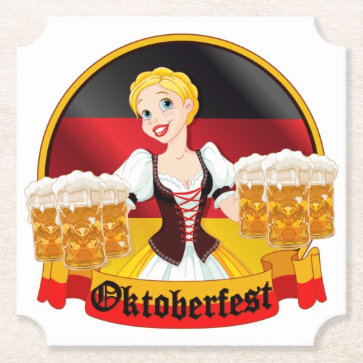 オクトーバーフェストドイツバーメイド ペーパーコースター (正面)