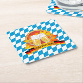 オクトーバーフェストドイツビールフェスティバル スクエアペーパーコースター (アングル)