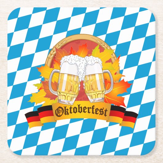 オクトーバーフェストドイツビールフェスティバル スクエアペーパーコースター (正面)