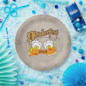 オクトーバーフェストドイツフェスティバルビアスティーンタイポグラフ ペーパープレート (パーティー)